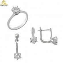 Gümüş zirkon taşlı set